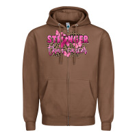 Chestnut Stronger than Cancer Zipper Hoodie - FaDigitalArtStudio