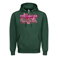 Sports Green Stronger than Cancer Zipper Hoodie - FaDigitalArtStudio