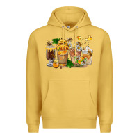 Antique Gold Honey Bee Coffee Cups Premium Hoodie - FaDigitalArtStudio