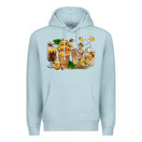 Blue Mist Honey Bee Coffee Cups Premium Hoodie - FaDigitalArtStudio