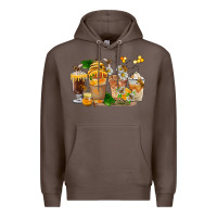 Coffee Honey Bee Coffee Cups Premium Hoodie - FaDigitalArtStudio
