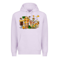 Lilac Honey Bee Coffee Cups Premium Hoodie - FaDigitalArtStudio