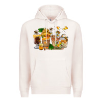 Pale Pink Honey Bee Coffee Cups Premium Hoodie - FaDigitalArtStudio