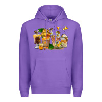 Purple Honey Bee Coffee Cups Premium Hoodie - FaDigitalArtStudio