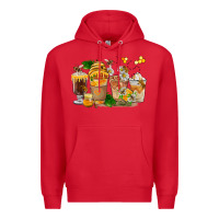 Red Honey Bee Coffee Cups Premium Hoodie - FaDigitalArtStudio