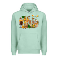 Seafoam Honey Bee Coffee Cups Premium Hoodie - FaDigitalArtStudio