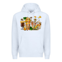 White Honey Bee Coffee Cups Premium Hoodie - FaDigitalArtStudio