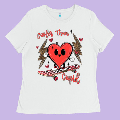 Cooler Than Cupid Ladies Tee Designed By Maliassmallbusiness