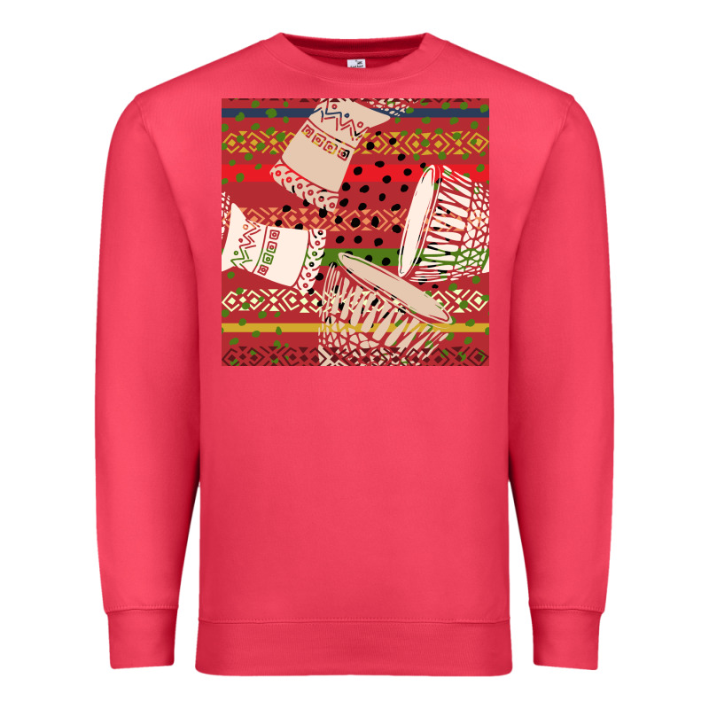 African Drum Colorful Seamless Pattern Premium Sweatshirt by BundleAndBundleShop | Teevron