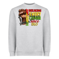 Heather Grey juneteenth breaking every chain since 1865 Heavyweight Sweatshirt - CowGirlArtShop