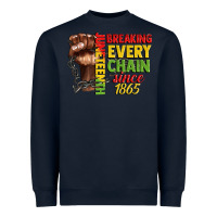 Navy juneteenth breaking every chain since 1865 Heavyweight Sweatshirt - CowGirlArtShop