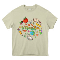 Mossy maestra teacher heart doodle Heavy Core Tee - MaliasSmallBusiness