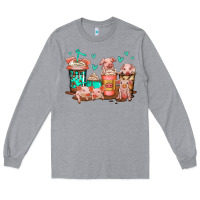 Heather Grey cute pigs coffee Long Sleeve Tee - Jasminsmagicworld