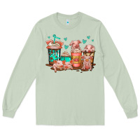Matcha cute pigs coffee Long Sleeve Tee - Jasminsmagicworld