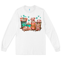 White cute pigs coffee Long Sleeve Tee - Jasminsmagicworld
