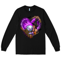 Black Halloween Heart with Witch Long Sleeve Tee - texasbilliewilder