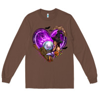 Chestnut Halloween Heart with Witch Long Sleeve Tee - texasbilliewilder