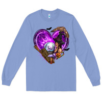 Colony Blue Halloween Heart with Witch Long Sleeve Tee - texasbilliewilder
