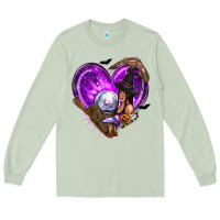 Matcha Halloween Heart with Witch Long Sleeve Tee - texasbilliewilder