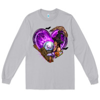 Moon Dust Halloween Heart with Witch Long Sleeve Tee - texasbilliewilder