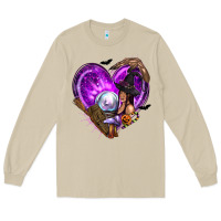 Mushroom Halloween Heart with Witch Long Sleeve Tee - texasbilliewilder