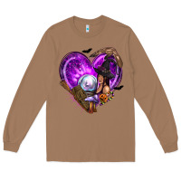 Toasted Coconut Halloween Heart with Witch Long Sleeve Tee - texasbilliewilder
