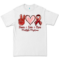 White Peace love cure Multiple Myeloma Premium Tee - NancyCooperArtShop
