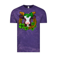 Cloud Purple lucky horseshoe 4 leaf clover baby calf Vintage Tee - Jasminsmagicworld