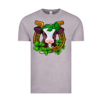 Lucky Horseshoe 4 Leaf Clover Baby Calf Vintage Tee | Teevron