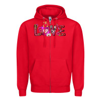 Red Love Coffee Mug Valentines Day Zipper Hoodie - FaDigitalArtStudio