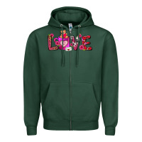 Sports Green Love Coffee Mug Valentines Day Zipper Hoodie - FaDigitalArtStudio
