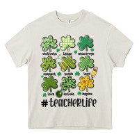 Cream teacher st.patrick's Heavy Core Tee - MaliasSmallBusiness