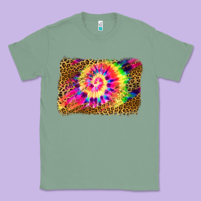 Leopard, Tie Die Backgraund Classic Tee Designed By Jahusdesignshop