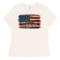God Bless America Distressed Flag Ladies Tee | Teevron