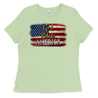Matcha God Bless America Distressed Flag Ladies Tee - Jasminsmagicworld