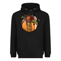 Black floral pumpkin Heavyweight Hoodie - BundleAndBundleShop