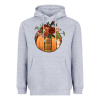 Heather Grey floral pumpkin Heavyweight Hoodie - BundleAndBundleShop