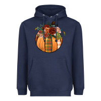Navy floral pumpkin Heavyweight Hoodie - BundleAndBundleShop