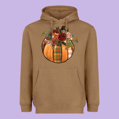 Floral Pumpkin Heavyweight Hoodie Designed By Bundleandbundleshop
