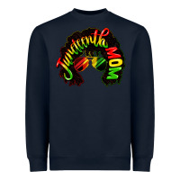 Navy juneteenth mom Heavyweight Sweatshirt - CowGirlArtShop