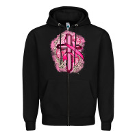 Black breast cancer cross Zipper Hoodie - FaDigitalArtStudio
