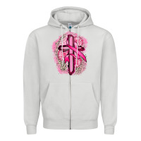 Dove Grey breast cancer cross Zipper Hoodie - FaDigitalArtStudio