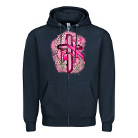 Navy breast cancer cross Zipper Hoodie - FaDigitalArtStudio
