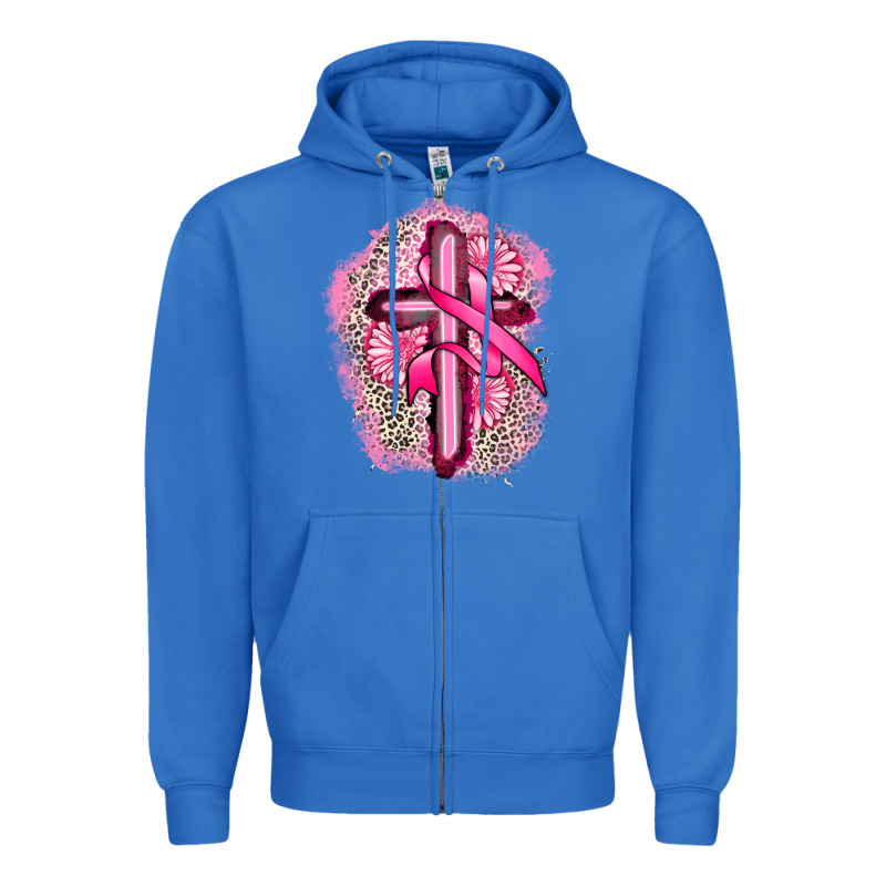 Breast Cancer Cross Zipper Hoodie by FaDigitalArtStudio | Teevron