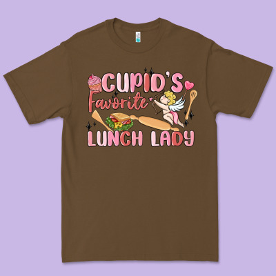 Cupid's Favorite Lunch Lady Premium Tee Designed By Maliassmallbusiness
