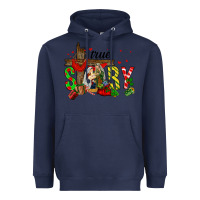 Navy True Story Holy Family Heavyweight Hoodie - FaDigitalArtStudio
