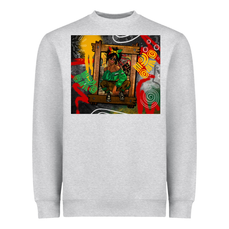 Juneteenth Black Woman Fashion Girl Heavyweight Sweatshirt by CowGirlArtShop | Teevron