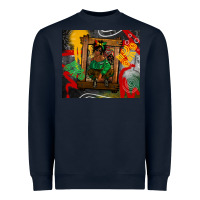 Navy juneteenth black woman fashion girl Heavyweight Sweatshirt - CowGirlArtShop