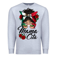 Heather Grey mexican mamacita messy bun Premium Sweatshirt - BundleAndBundleShop