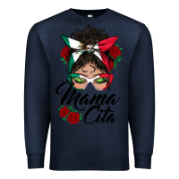 Navy mexican mamacita messy bun Premium Sweatshirt - BundleAndBundleShop